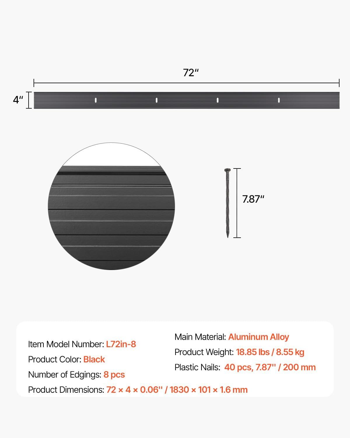 image:imageVEVOR Metal Landscape Edging 8 Packs 72 in RustResistant Aluminum Alloy Landscape Edging Bendable Garden Edging Border Heavy Duty Lawn Edging Fence for Flower Bed Yard Pathway8 Packs 72 in