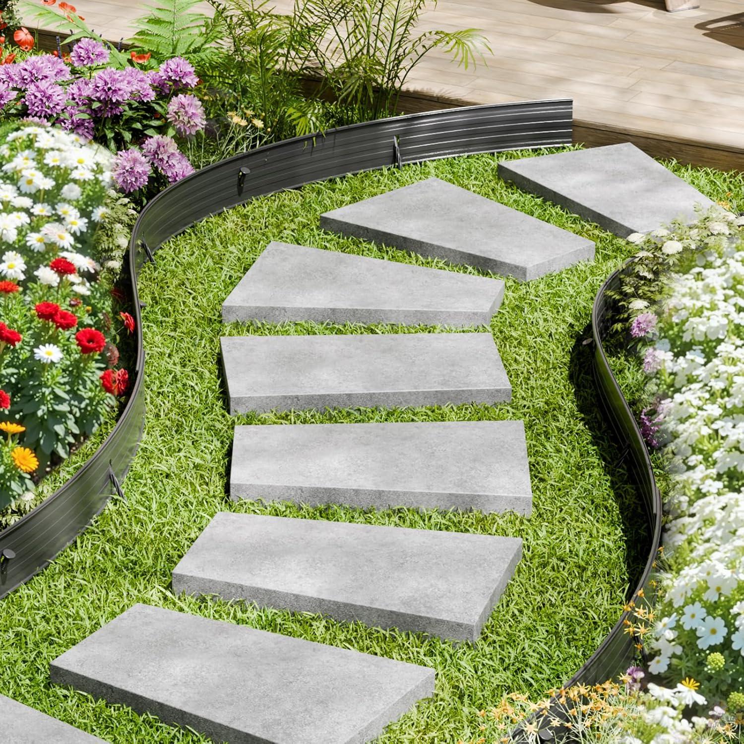 image:imageVEVOR Metal Landscape Edging 8 Packs 72 in RustResistant Aluminum Alloy Landscape Edging Bendable Garden Edging Border Heavy Duty Lawn Edging Fence for Flower Bed Yard Pathway8 Packs 72 in