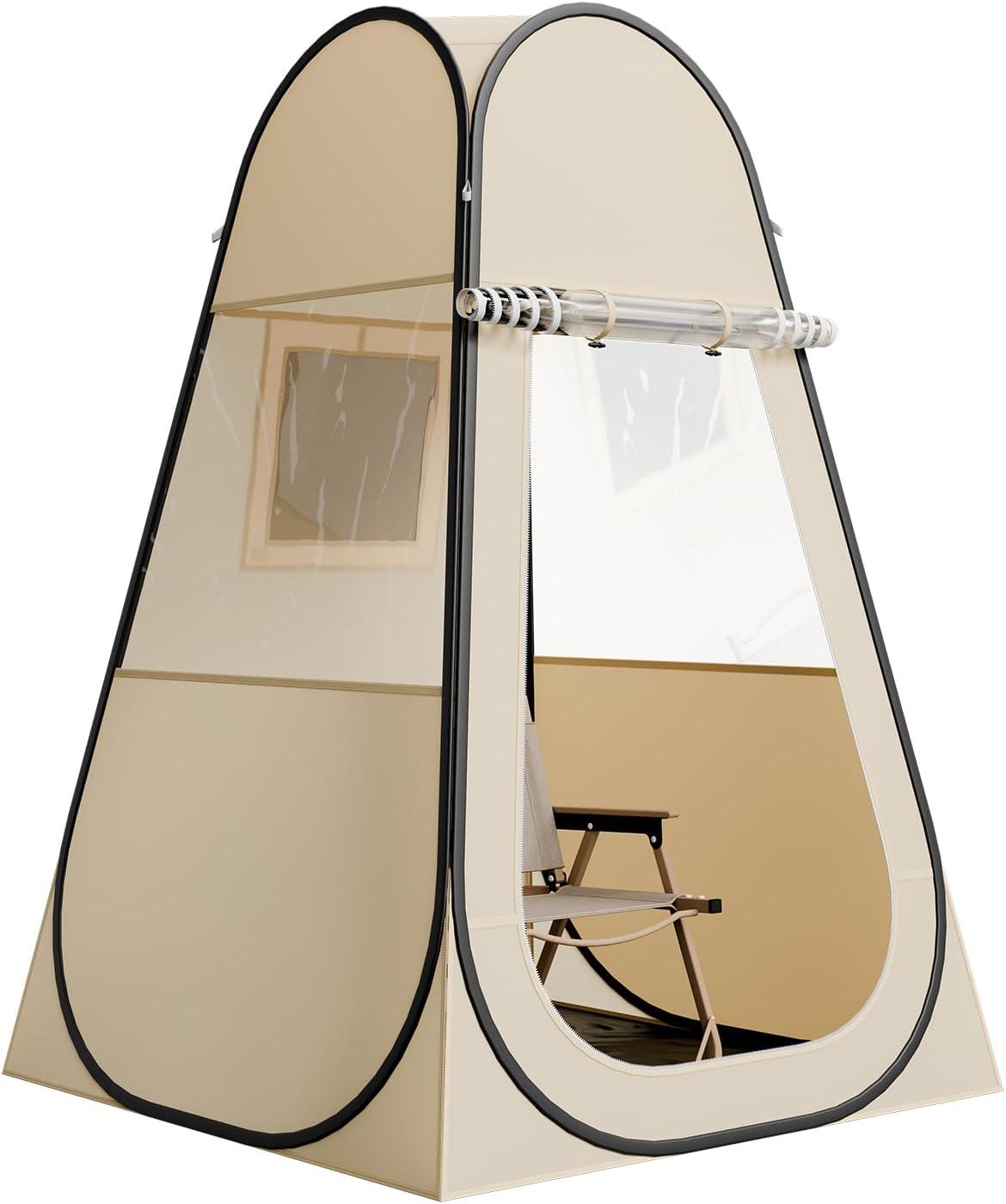 image:imageVEVOR Pop up Sports Tent 8 Sizes Optional Clear Bubble Tent for 16 Person Waterproof Outdoor Pod with Floor Mat amp Top Cover Garden Igloo Dome Tents Camping Shelter for Sports WatchingBeige Clear