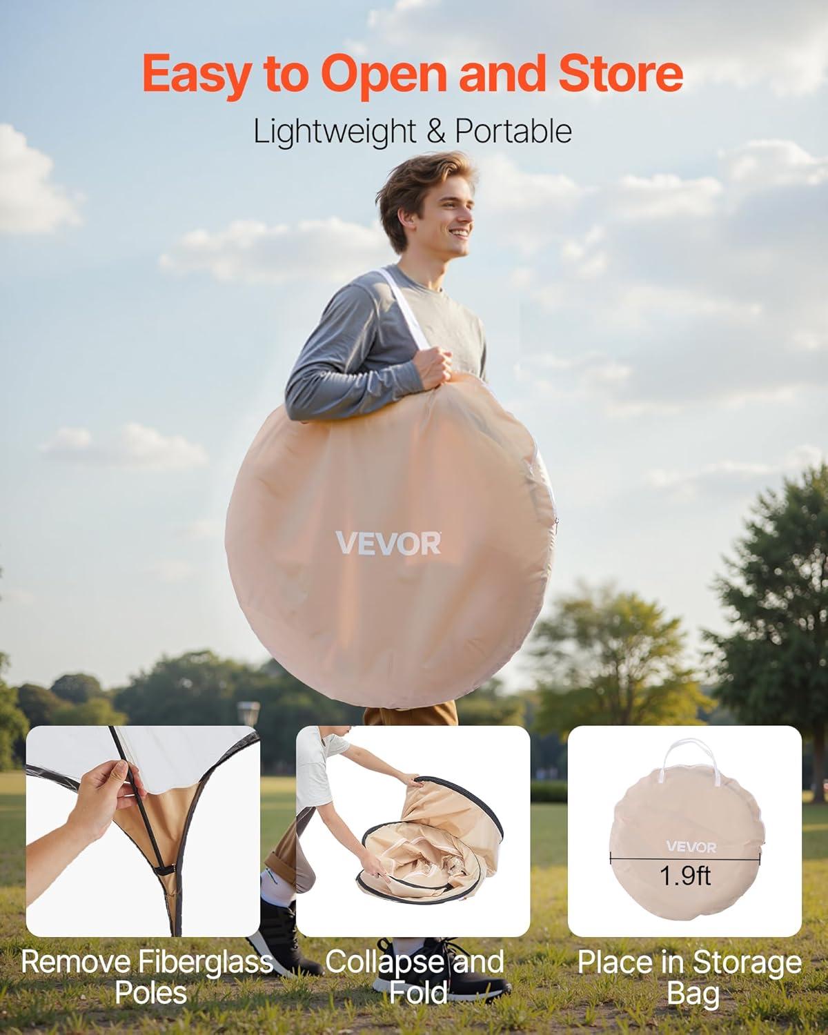 image:imageVEVOR Pop up Sports Tent 8 Sizes Optional Clear Bubble Tent for 16 Person Waterproof Outdoor Pod with Floor Mat amp Top Cover Garden Igloo Dome Tents Camping Shelter for Sports WatchingBeige Clear