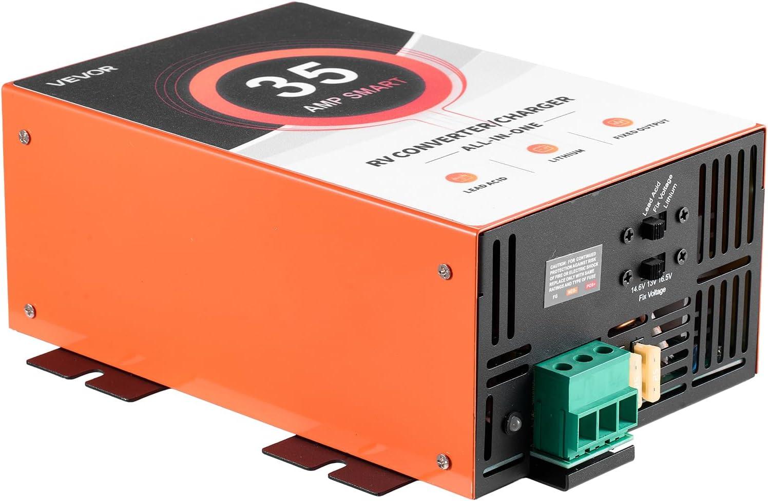 image:imageVEVOR RV Power Converter 65 Amp 110V AC to 12V DC RV Converter Battery Charger Multi Stage Smart Charging 13V to 165V Operating Range Compatible with Lithium amp Lead Acid Battery for Camper35 AMP