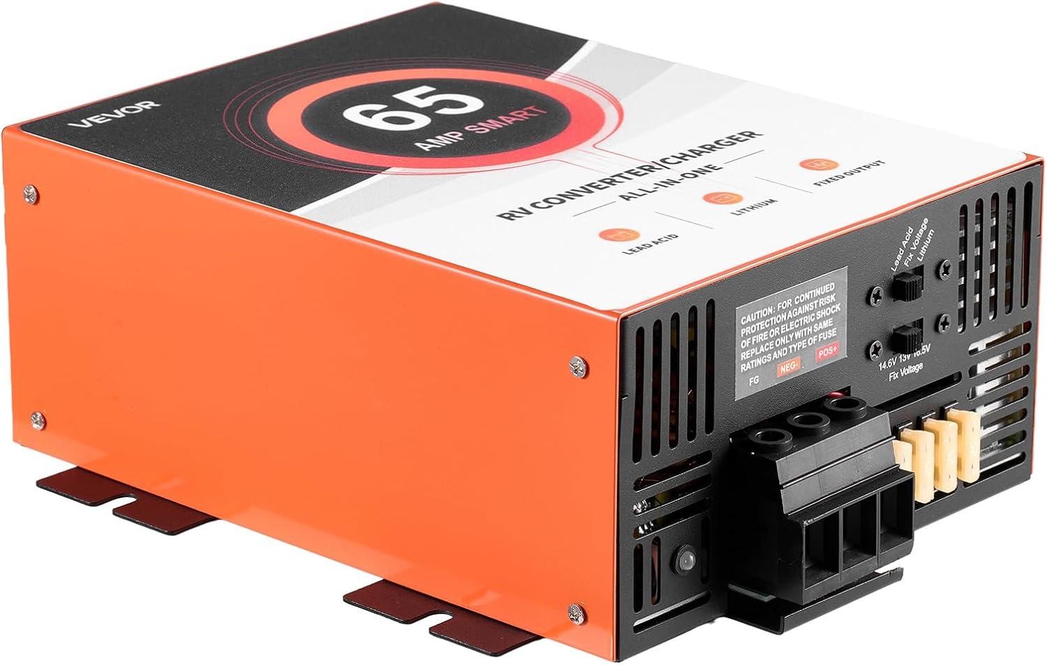 image:imageVEVOR RV Power Converter 65 Amp 110V AC to 12V DC RV Converter Battery Charger Multi Stage Smart Charging 13V to 165V Operating Range Compatible with Lithium amp Lead Acid Battery for Camper65 AMP