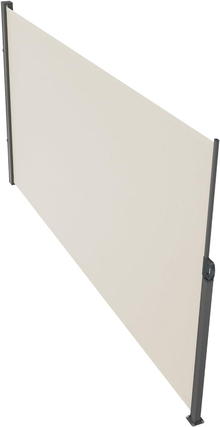 image:imageVEVOR Retractable Side Awning 71 x 118 Patio Retractable Side Screen with 180 gm Polyester Fabric Waterproof Sunshade Outdoor Privacy Screen Room Divider for Garden Balcony Pools Deck GrayBeige
