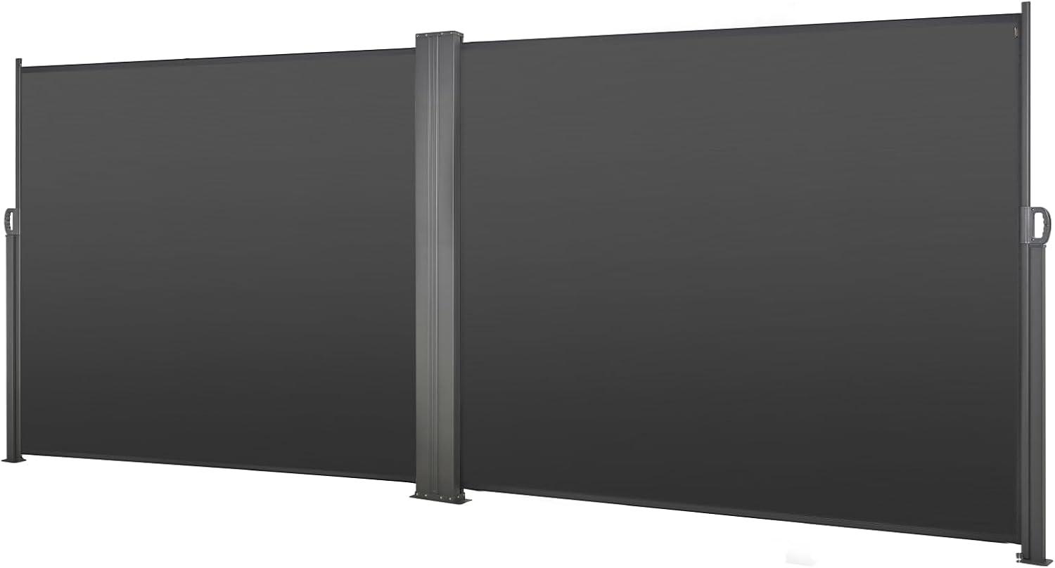 image:imageVEVOR Retractable Side Awning 71 x 118 Patio Retractable Side Screen with 180 gm Polyester Fabric Waterproof Sunshade Outdoor Privacy Screen Room Divider for Garden Balcony Pools Deck GrayGray