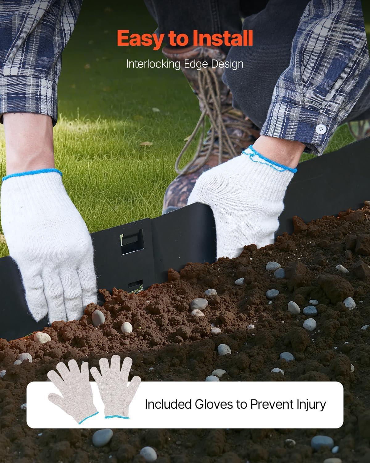 image:imageVEVOR Steel Landscape Edging 5 Packs 39 x 5 in RustResistant Metal Landscape Edging Bendable Garden Edging Border Heavy Duty Lawn Edging EasytoInstall Flower Bed Yard Pathway Divider Dark Gray39 L x 4 H