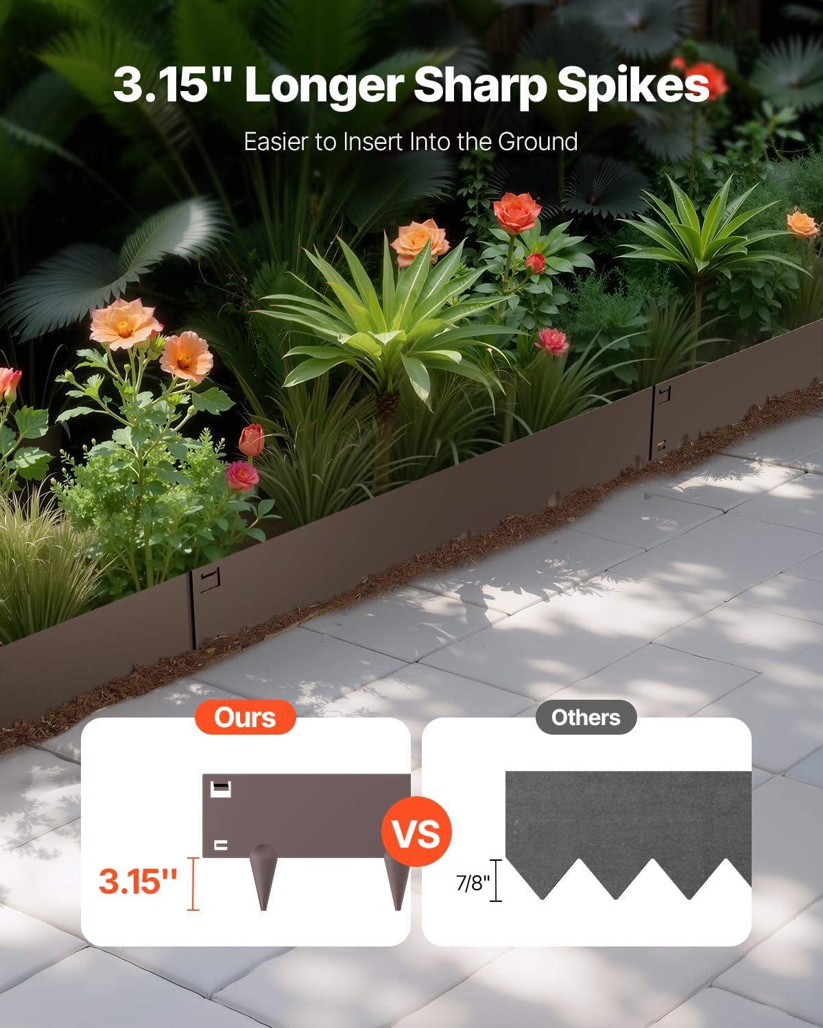 image:imageVEVOR Steel Landscape Edging 5 Packs 39 x 5 in RustResistant Metal Landscape Edging Bendable Garden Edging Border Heavy Duty Lawn Edging EasytoInstall Flower Bed Yard Pathway Divider Dark Gray39 L x 3 H