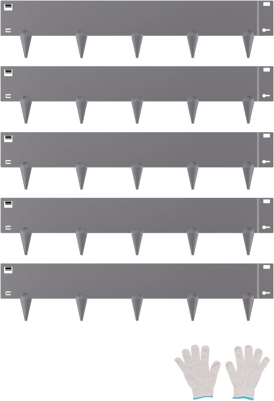 image:imageVEVOR Steel Landscape Edging 5 Packs 39 x 5 in RustResistant Metal Landscape Edging Bendable Garden Edging Border Heavy Duty Lawn Edging EasytoInstall Flower Bed Yard Pathway Divider Dark Gray39 L x 5 H