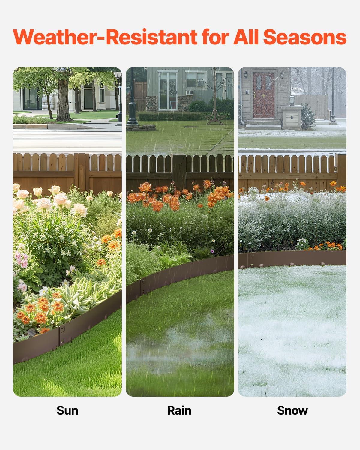image:imageVEVOR Steel Landscape Edging 5 Packs 39 x 5 in RustResistant Metal Landscape Edging Bendable Garden Edging Border Heavy Duty Lawn Edging EasytoInstall Flower Bed Yard Pathway Divider Dark Gray39 L x 3 H