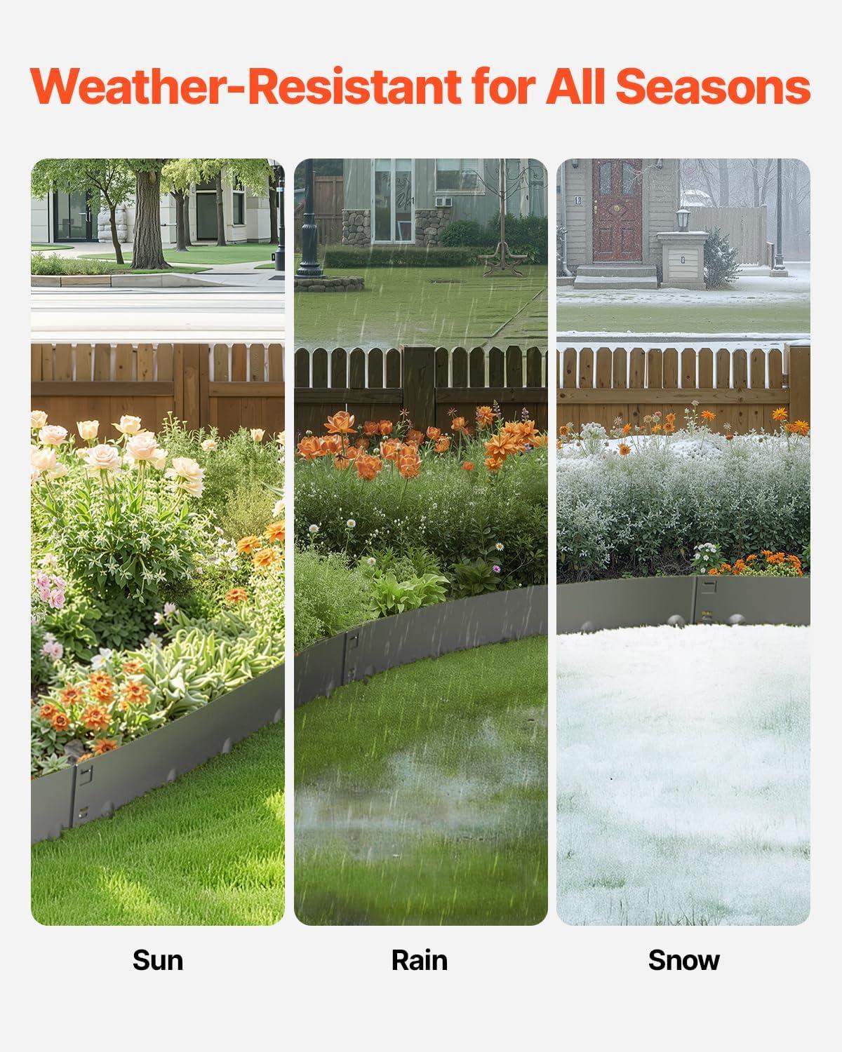 image:imageVEVOR Steel Landscape Edging 5 Packs 39 x 5 in RustResistant Metal Landscape Edging Bendable Garden Edging Border Heavy Duty Lawn Edging EasytoInstall Flower Bed Yard Pathway Divider Dark Gray39 L x 5 H