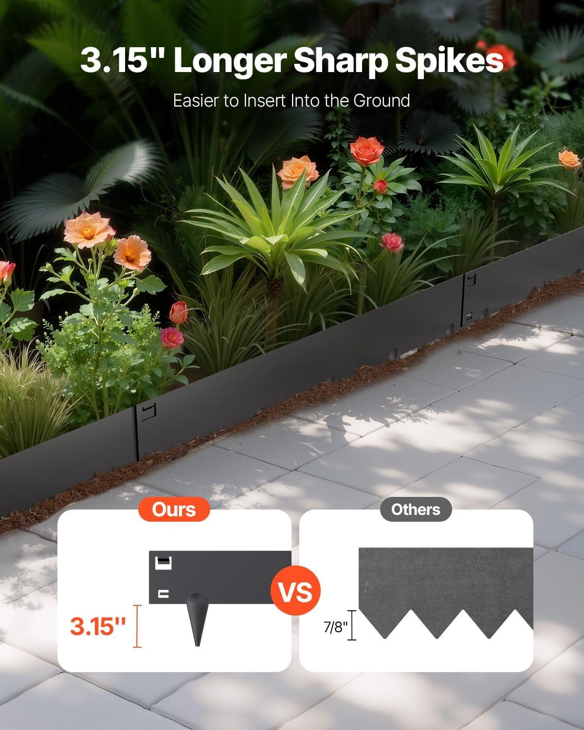 image:imageVEVOR Steel Landscape Edging 5 Packs 39 x 5 in RustResistant Metal Landscape Edging Bendable Garden Edging Border Heavy Duty Lawn Edging EasytoInstall Flower Bed Yard Pathway Divider Dark Gray39 L x 4 H