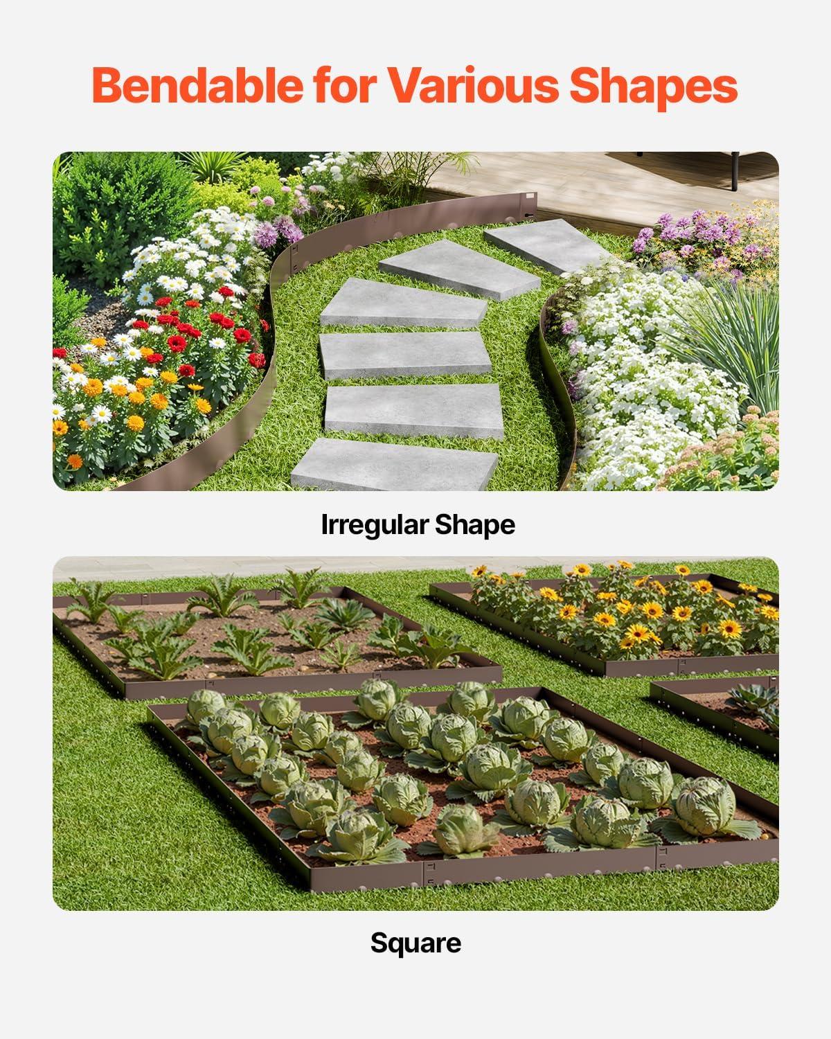image:imageVEVOR Steel Landscape Edging 5 Packs 39 x 5 in RustResistant Metal Landscape Edging Bendable Garden Edging Border Heavy Duty Lawn Edging EasytoInstall Flower Bed Yard Pathway Divider Dark Gray39 L x 4 H