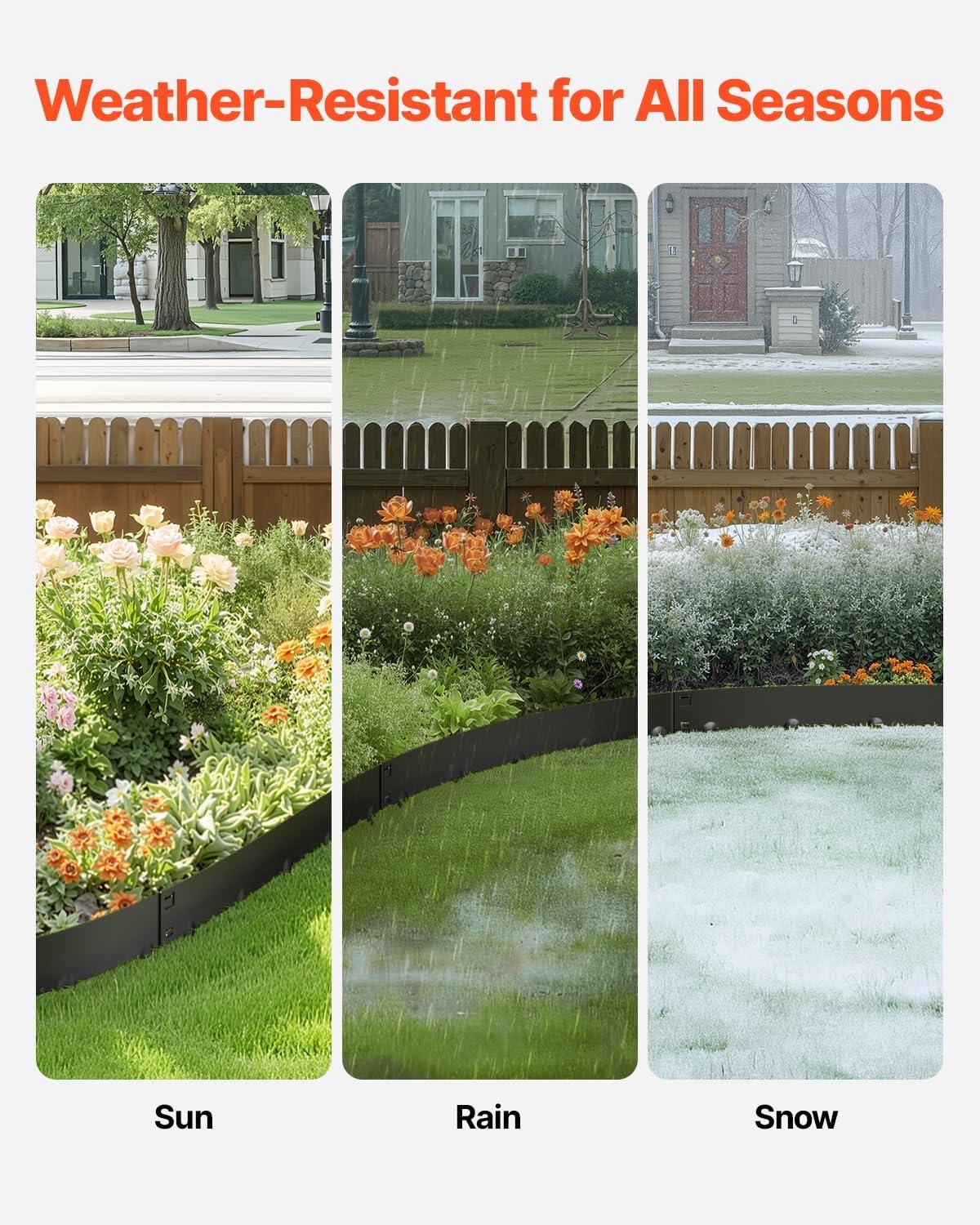 image:imageVEVOR Steel Landscape Edging 5 Packs 39 x 5 in RustResistant Metal Landscape Edging Bendable Garden Edging Border Heavy Duty Lawn Edging EasytoInstall Flower Bed Yard Pathway Divider Dark Gray39 L x 3 H