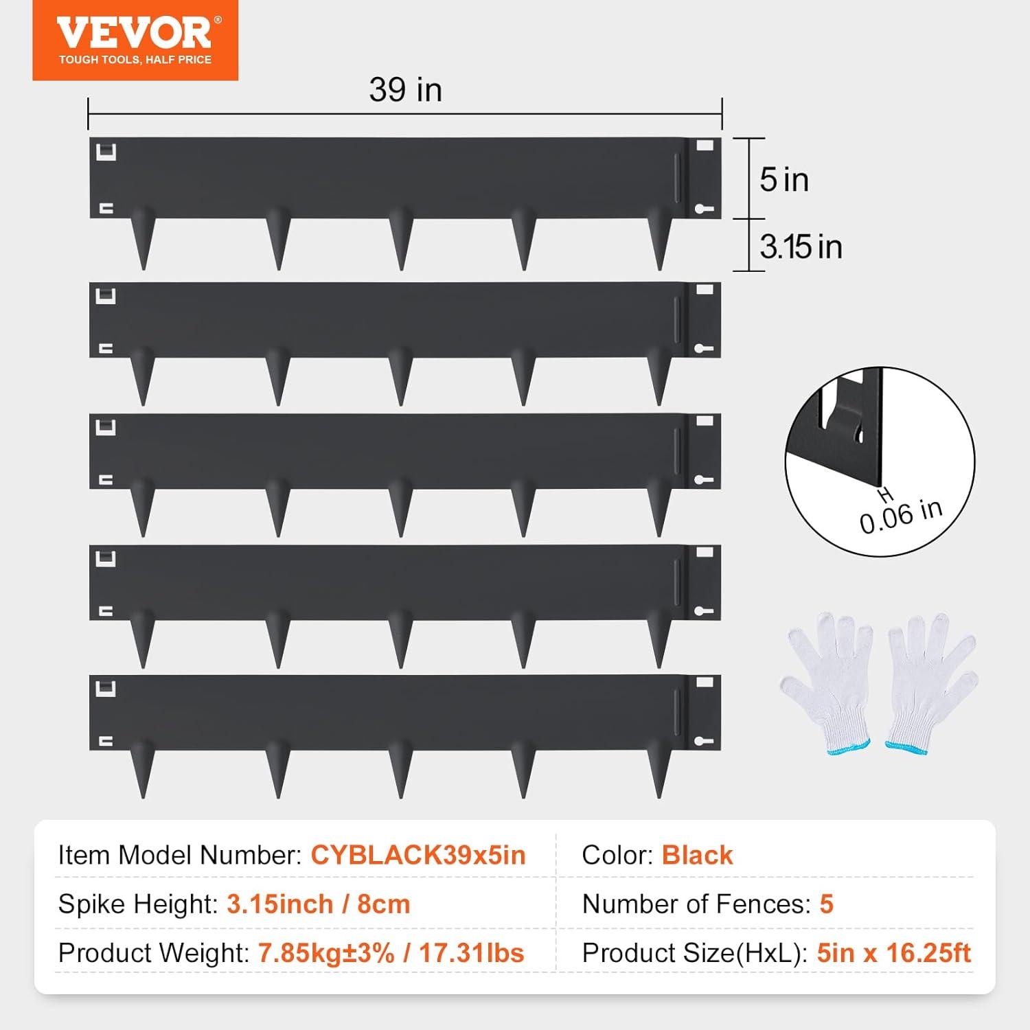 image:imageVEVOR Steel Landscape Edging 5 Packs 39 x 5 in RustResistant Metal Landscape Edging Bendable Garden Edging Border Heavy Duty Lawn Edging EasytoInstall Flower Bed Yard Pathway Divider Dark Gray39 L x 5 H
