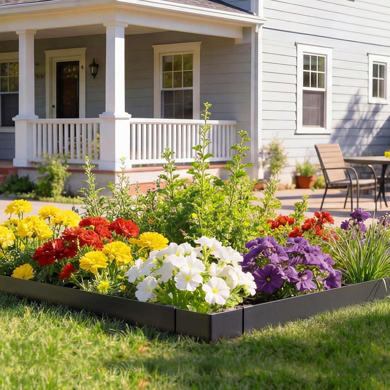 image:imageVEVOR Steel Landscape Edging 5 Packs 39 x 5 in RustResistant Metal Landscape Edging Bendable Garden Edging Border Heavy Duty Lawn Edging EasytoInstall Flower Bed Yard Pathway Divider Dark Gray40 L x 45 H 225in