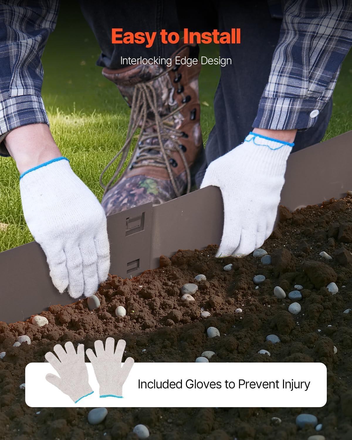 image:imageVEVOR Steel Landscape Edging 5 Packs 39 x 5 in RustResistant Metal Landscape Edging Bendable Garden Edging Border Heavy Duty Lawn Edging EasytoInstall Flower Bed Yard Pathway Divider Dark Gray39 L x 4 H