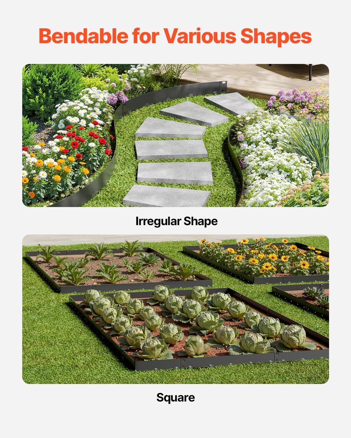 image:imageVEVOR Steel Landscape Edging 5 Packs 39 x 5 in RustResistant Metal Landscape Edging Bendable Garden Edging Border Heavy Duty Lawn Edging EasytoInstall Flower Bed Yard Pathway Divider Dark Gray39 L x 4 H