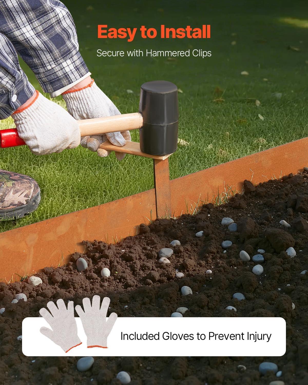 image:imageVEVOR Steel Landscape Edging 6 Packs 40 x 8 in WeatherResistant amp PreRust Metal Landscape Edging Bendable Garden Edging Border Shark Spike Lawn Edging for Flower Bed Yard Pathway DividerUpgraded versionShark Spike