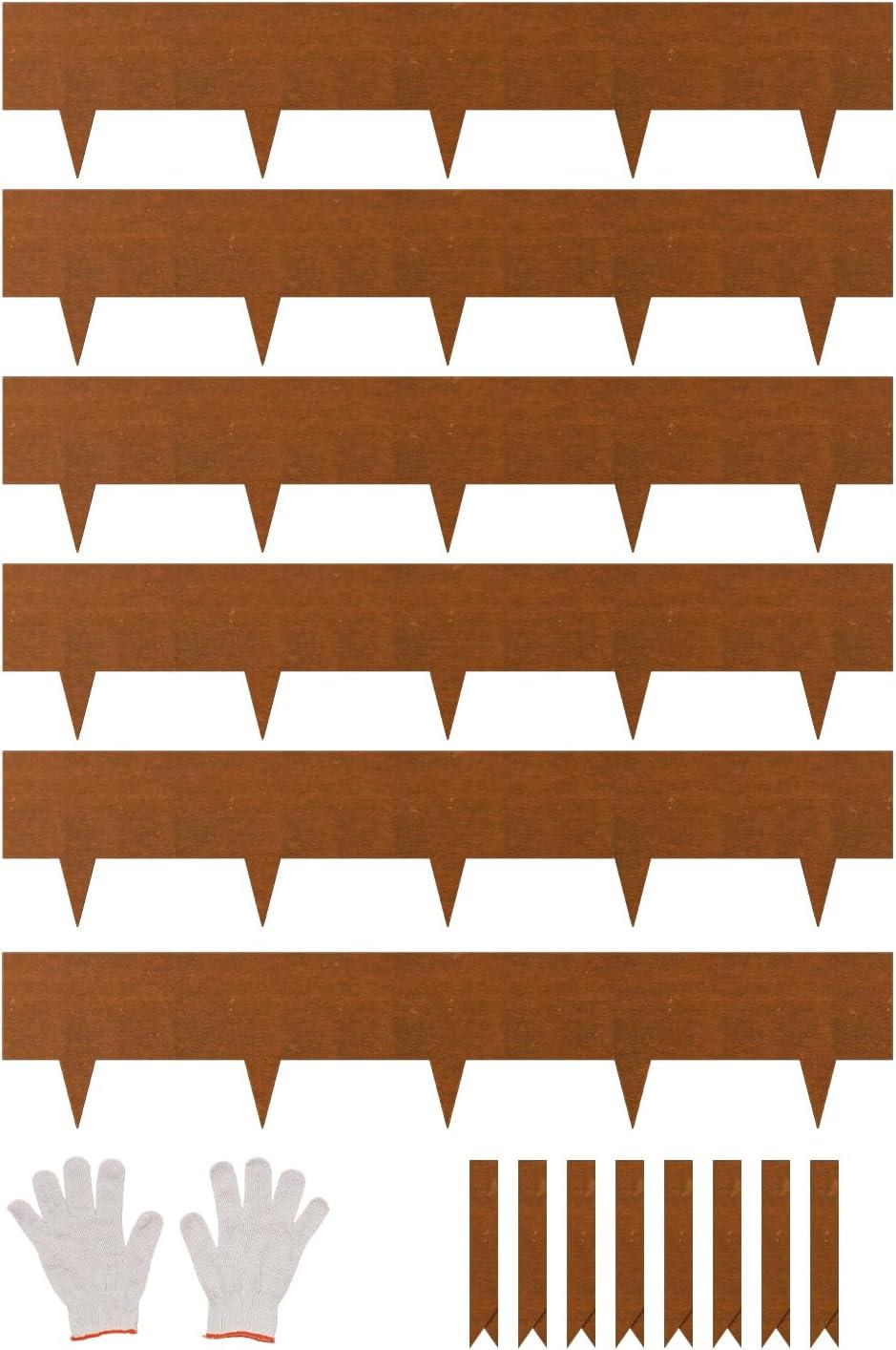 image:imageVEVOR Steel Landscape Edging 6 Packs 40 x 8 in WeatherResistant amp PreRust Metal Landscape Edging Bendable Garden Edging Border Shark Spike Lawn Edging for Flower Bed Yard Pathway DividerUpgraded versionShark Spike