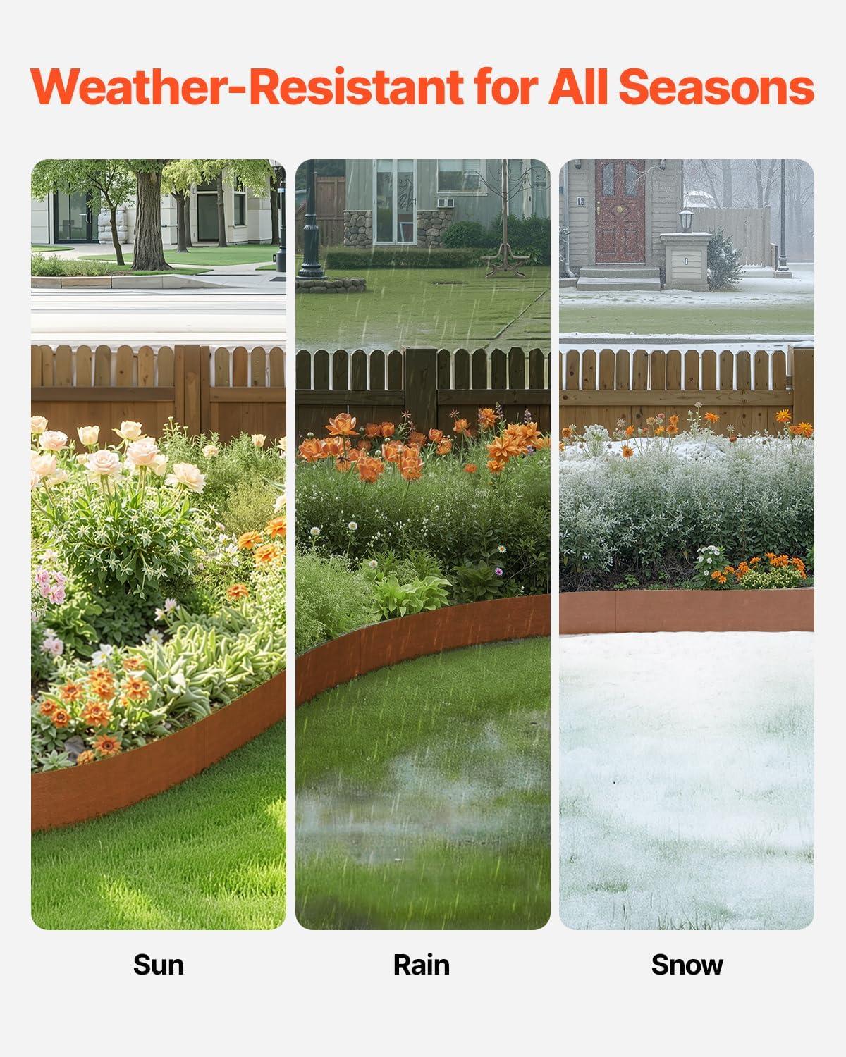 image:imageVEVOR Steel Landscape Edging 6 Packs 40 x 8 in WeatherResistant amp PreRust Metal Landscape Edging Bendable Garden Edging Border Shark Spike Lawn Edging for Flower Bed Yard Pathway DividerUpgraded versionShark Spike