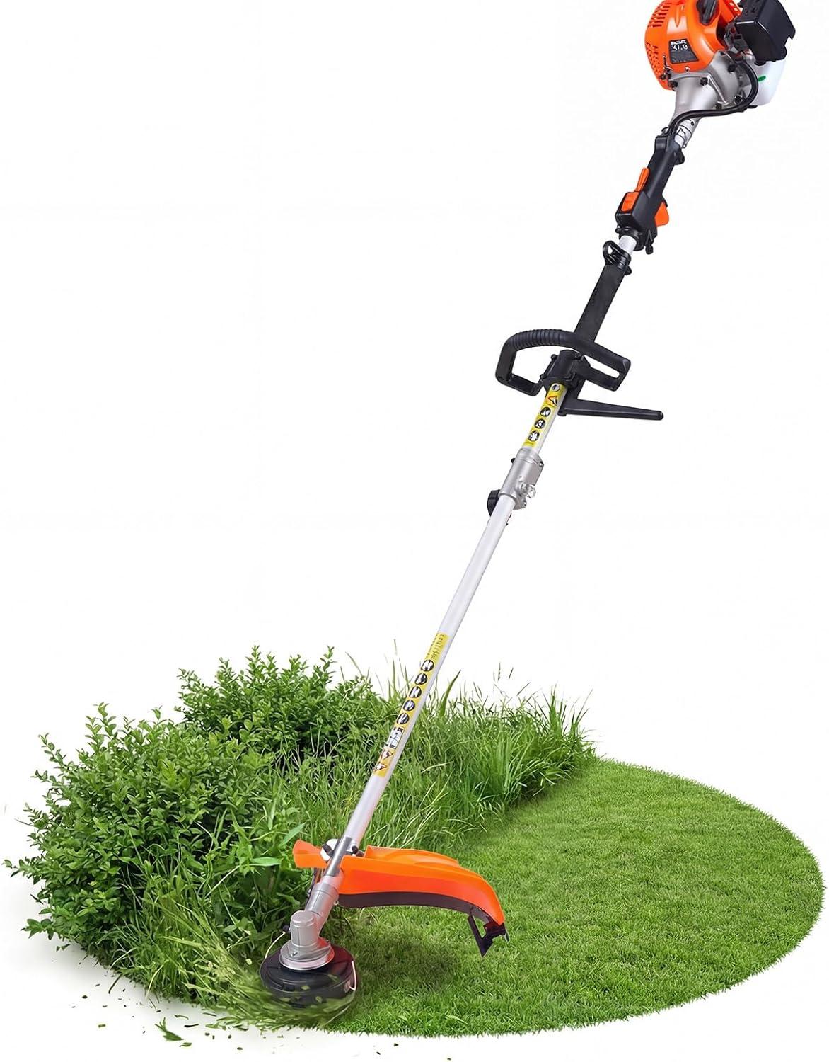image:imageVEVOR String Trimmer 26cc 2 in 1 Weed Eater 17 Grass Trimmer with 10 Brush Cutter Weed Eater Gas Powered Shoulder Strap amp 3T Blade 2Stroke Weed Wacker Gas for Quick Grass Cleaning26 CC