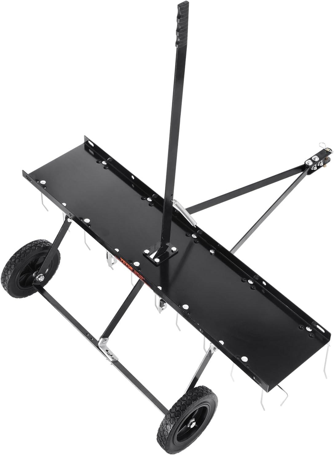 image:imageVEVOR Tow Behind Dethatcher 48inch Tow Dethatcher with 24 Spring Steel Tines Lawn Dethatcher Rake for ATV or Mower Tow Behind Lawn Rake with Lift Handle for Garden Farm Grass40 Tow Behind Dethatcher