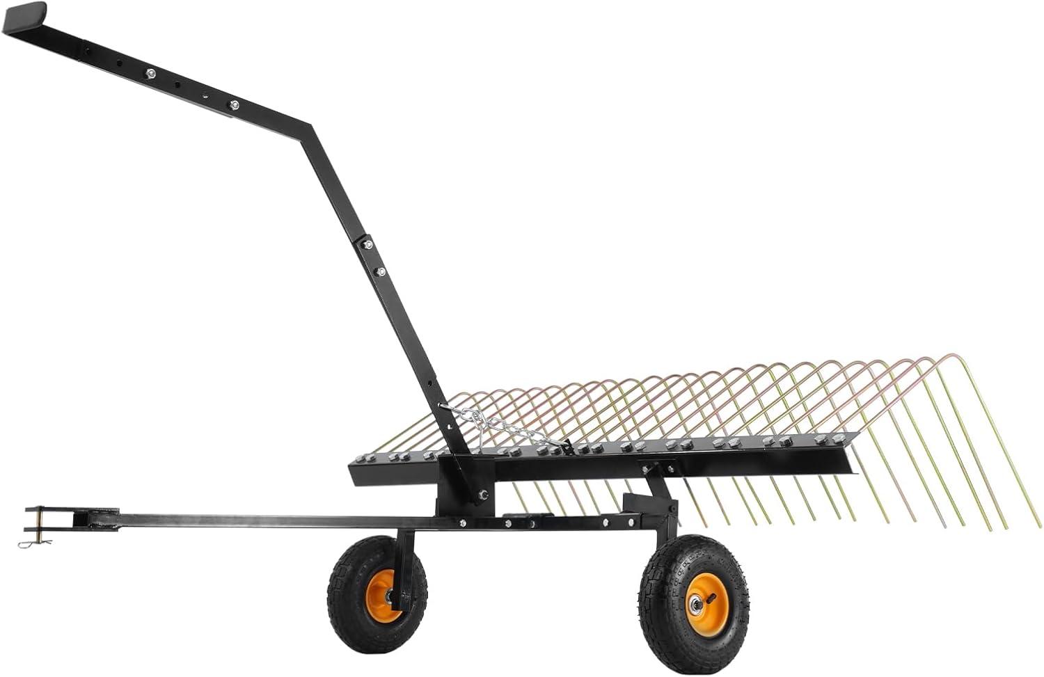 image:imageVEVOR Tow Behind Dethatcher 48inch Tow Dethatcher with 24 Spring Steel Tines Lawn Dethatcher Rake for ATV or Mower Tow Behind Lawn Rake with Lift Handle for Garden Farm Grass60 Tow Behind Dethatcher