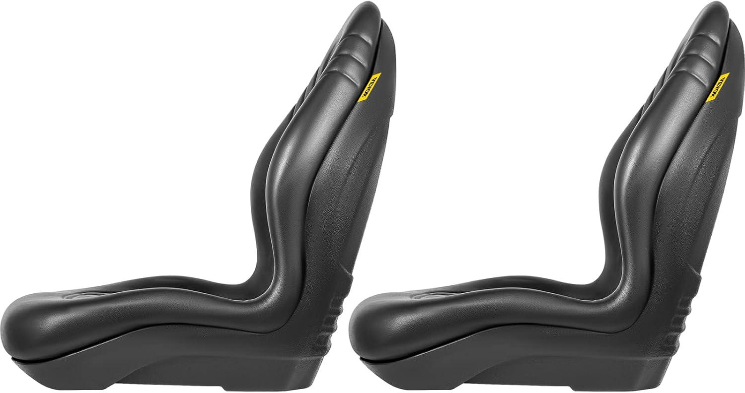 image:imageVEVOR Universal Lawn Tractor Seat Replacement Compact High Back Mower Seat Black Vinyl Forklift Seat Central Drain Hole Skid Steer Seat with Mounting Bolt Patterns of 8 x 115 amp 1125 x 1152Pcs Black