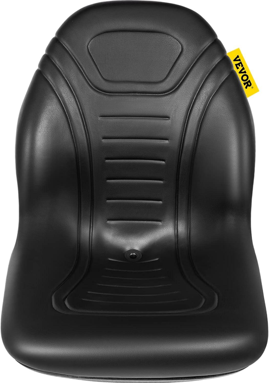 image:imageVEVOR Universal Lawn Tractor Seat Replacement Compact High Back Mower Seat Black Vinyl Forklift Seat Central Drain Hole Skid Steer Seat with Mounting Bolt Patterns of 8 x 115 amp 1125 x 1151Pc Black