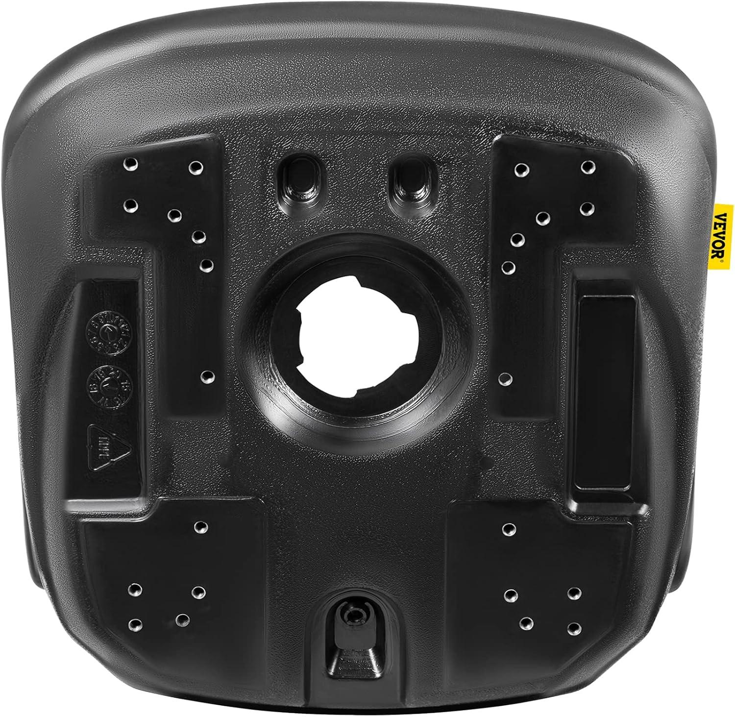 image:imageVEVOR Universal Lawn Tractor Seat Replacement Compact High Back Mower Seat Black Vinyl Forklift Seat Central Drain Hole Skid Steer Seat with Mounting Bolt Patterns of 8 x 115 amp 1125 x 1151Pc Black