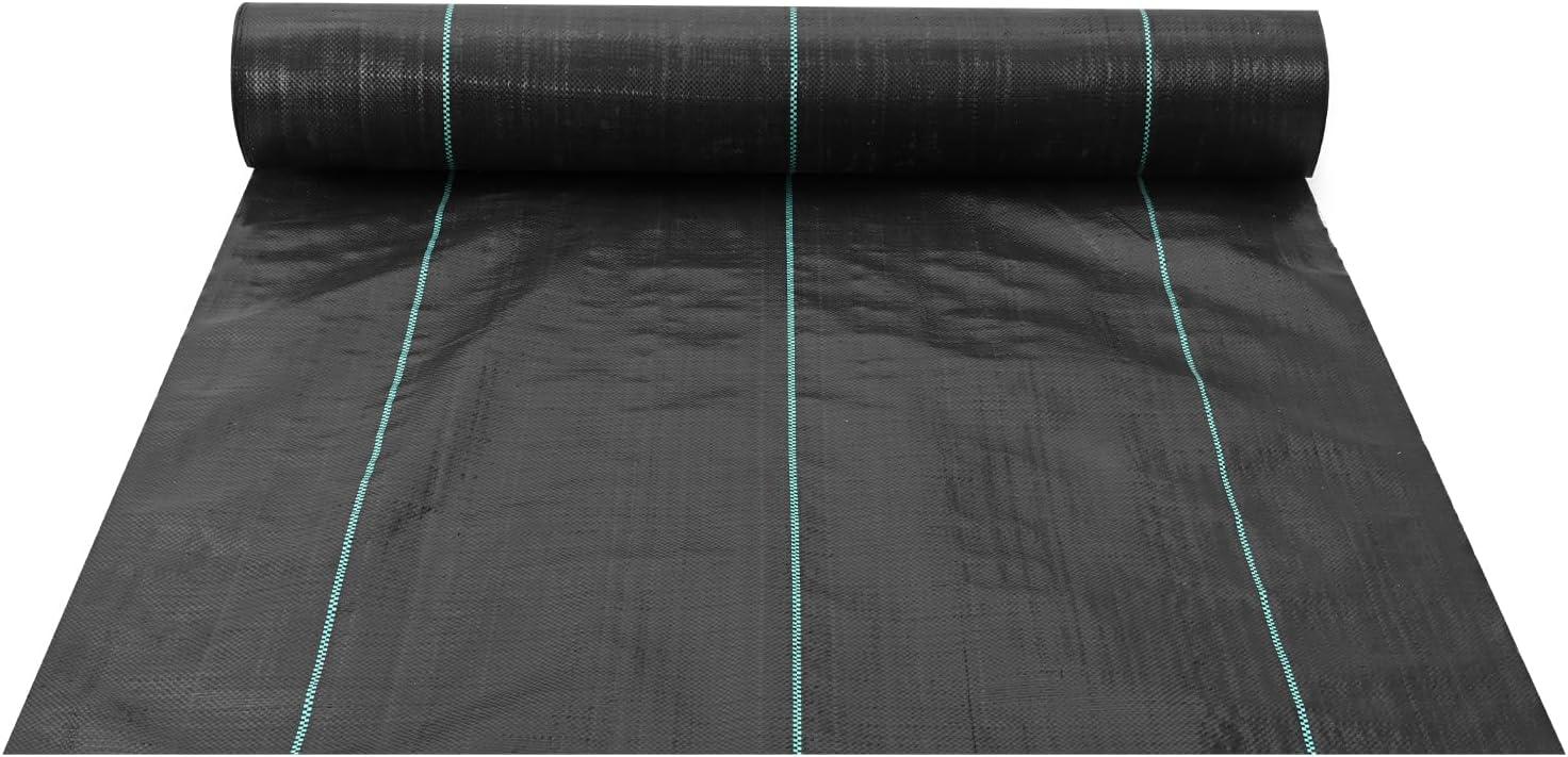 image:imageVEVOR Weed Barrier Fabric Heavy Duty 14x50FT 32oz Landscape Fabric Woven Weed Blocker Fabrics Garden Fabrics Weeds Barrier Weeds Control Ground Cover Geotextile Webbing Gardening Mat Black3FT300FT32OZ