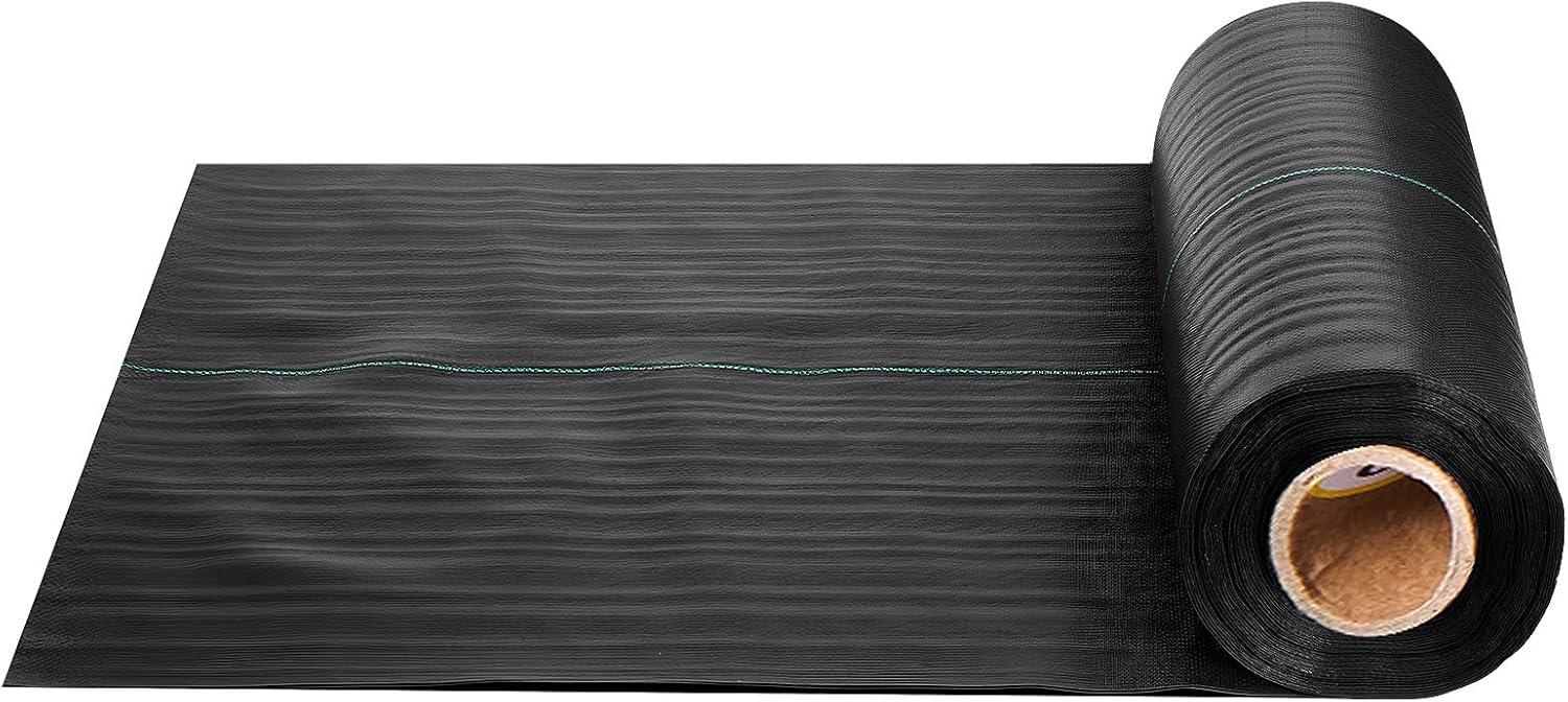 image:imageVEVOR Weed Barrier Fabric Heavy Duty 14x50FT 32oz Landscape Fabric Woven Weed Blocker Fabrics Garden Fabrics Weeds Barrier Weeds Control Ground Cover Geotextile Webbing Gardening Mat Black14FT50FT32oz