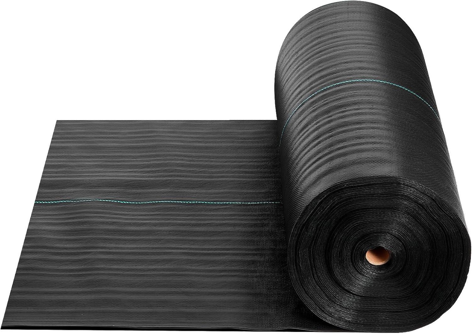 image:imageVEVOR Weed Barrier Fabric Heavy Duty 14x50FT 32oz Landscape Fabric Woven Weed Blocker Fabrics Garden Fabrics Weeds Barrier Weeds Control Ground Cover Geotextile Webbing Gardening Mat Black3FT100FT5oz
