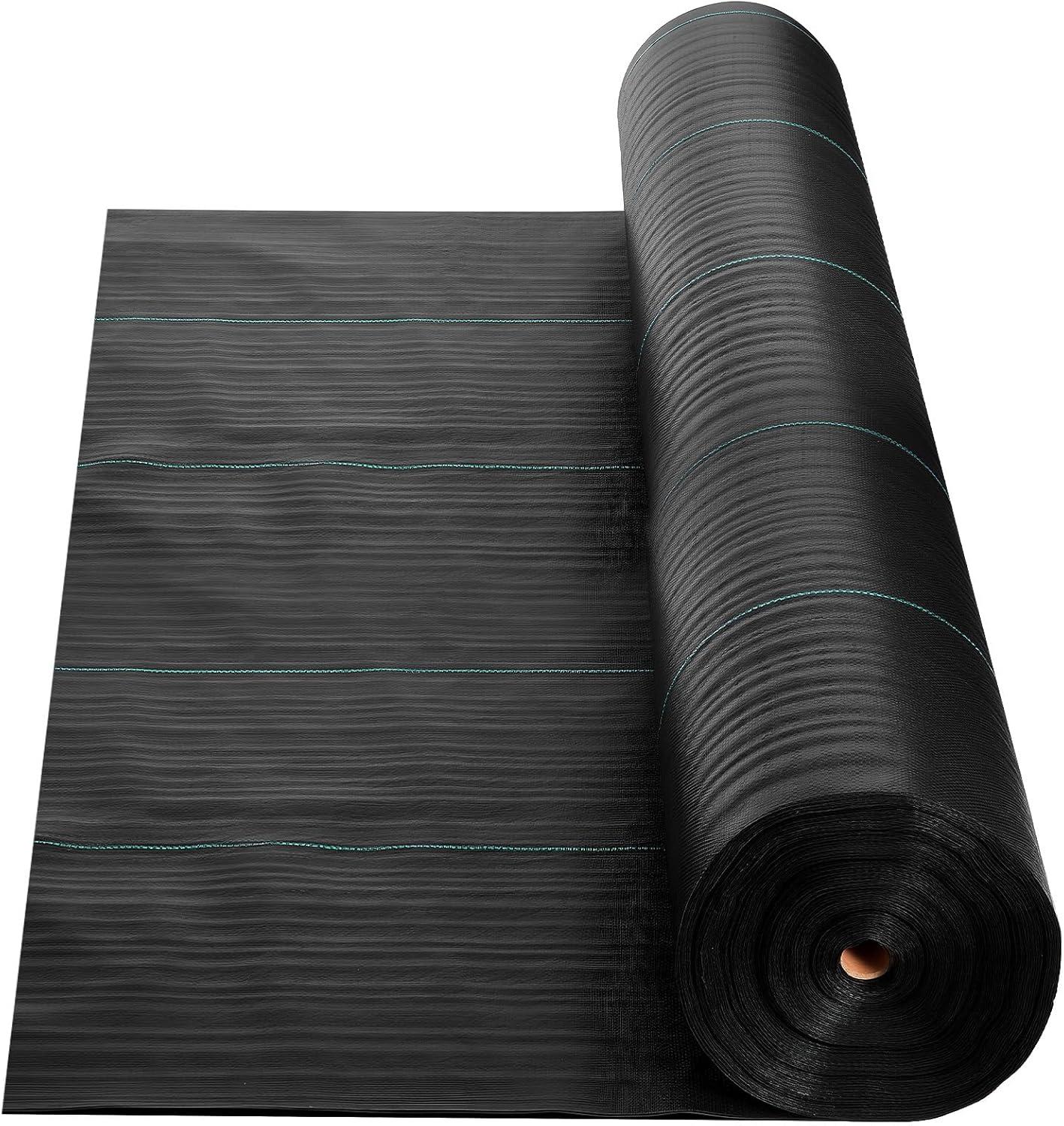 image:imageVEVOR Weed Barrier Fabric Heavy Duty 14x50FT 32oz Landscape Fabric Woven Weed Blocker Fabrics Garden Fabrics Weeds Barrier Weeds Control Ground Cover Geotextile Webbing Gardening Mat Black13FT115FT35oz