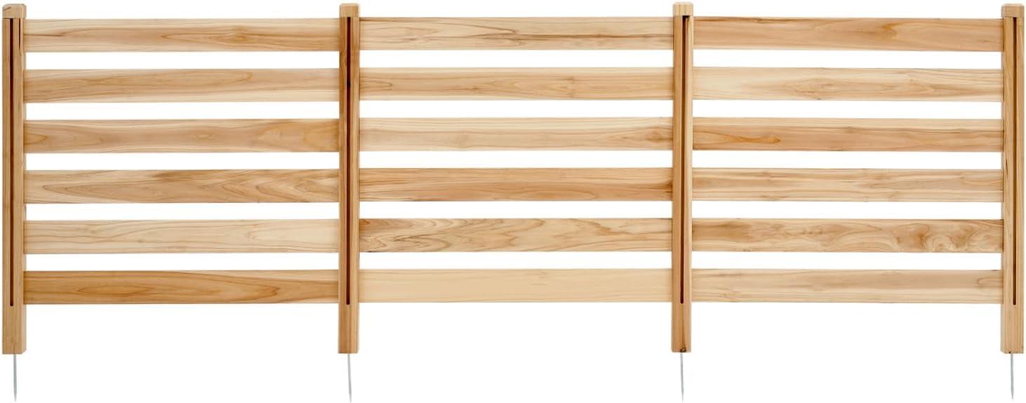 image:imageVEVOR Wooden Privacy Fence 48 x 49 inch Air Conditioner Fence 2 Panel Solid Outdoor Wood Privacy Screen with Metal Stakes Steel Frame Trash Can Hider Fences Suitable for Garden Pool3