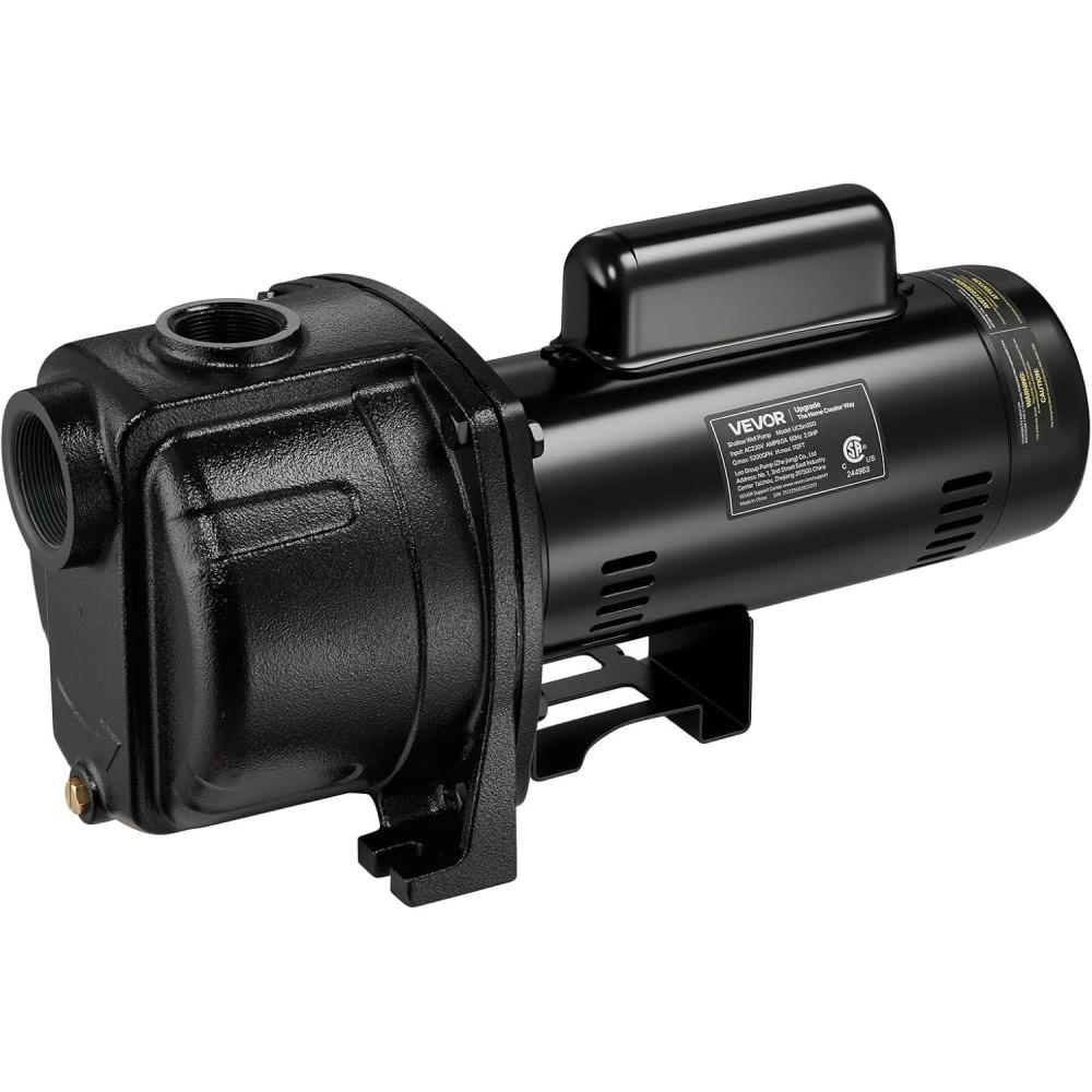 image:imageVEVOR 2 HP Shallow Well Jet Pump 230 Volt 5200 GPH Cast Iron Well Jet Pump with 112 ft Max Head Lift Check Valve Thermal Protection Automatic OnOff for Garden Irrigation Lawn Sprinkler System2 HP