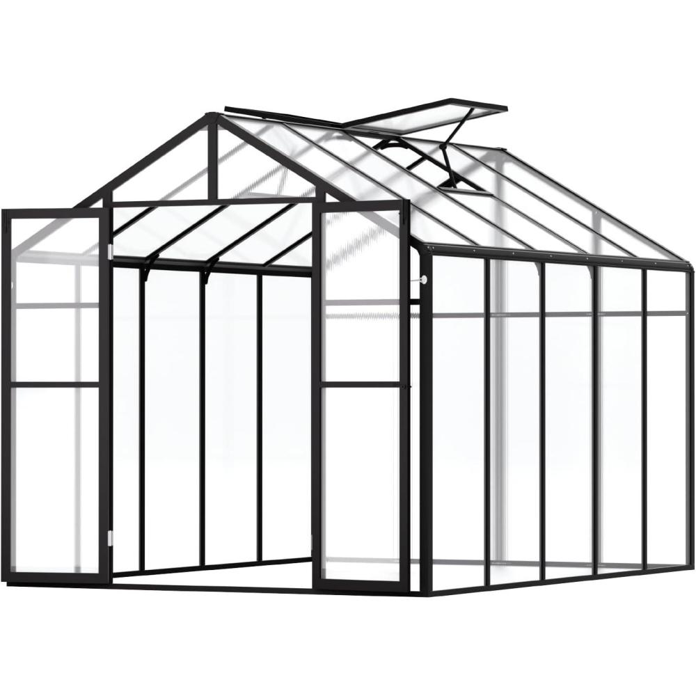 image:imageVEVOR 6 x 4 FT Polycarbonate Greenhouse Heavy Duty Outdoor Green House with Adjustable Vent amp PushPull Lockable Door Quick Setup Aluminum Frame Walkin Greenhouse Sunroom for Outside Garden Lawn810 Ft