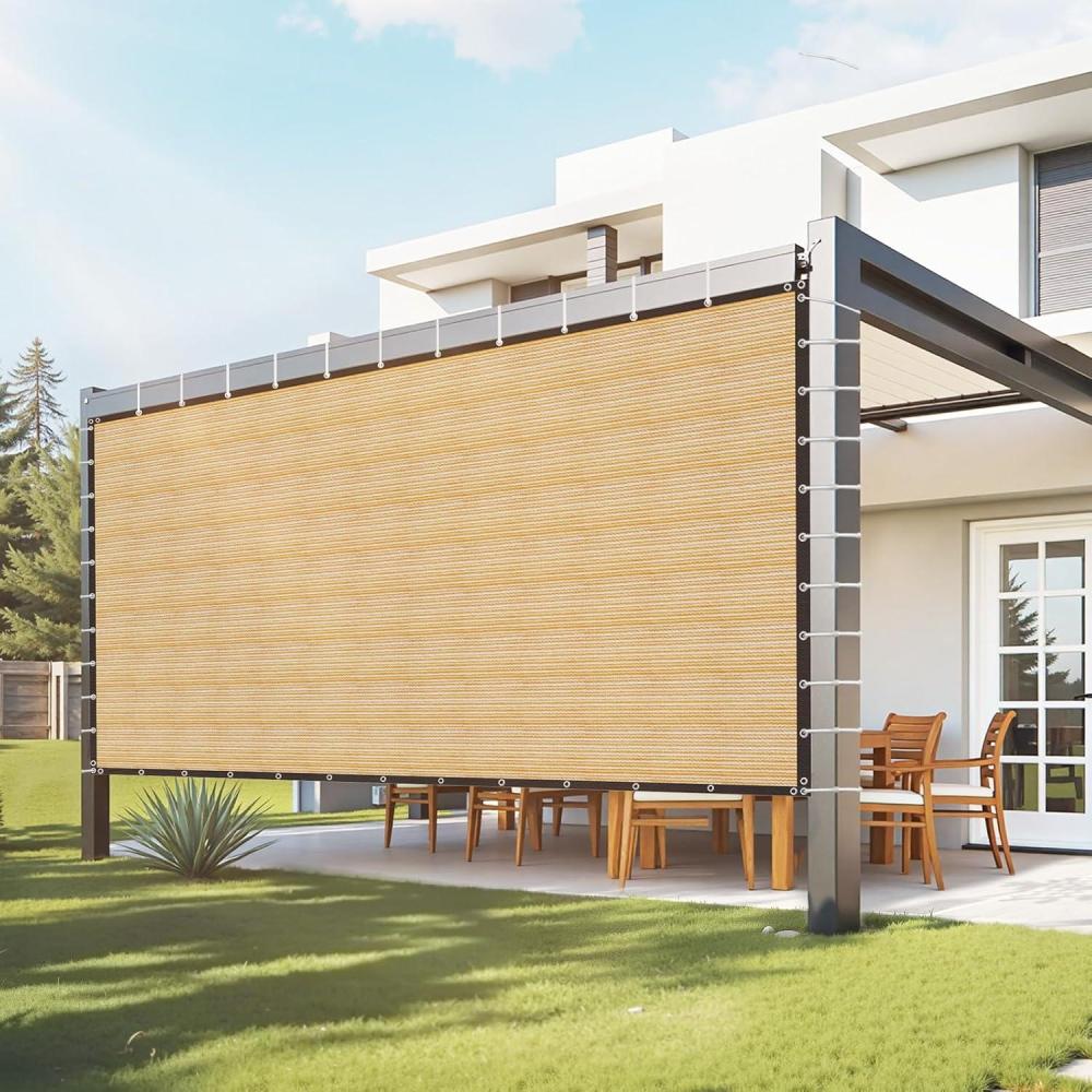 image:imageVEVOR 90 Sun Shade Cloth 10 x 12 ft Pergola Shade Cover with Stainless Steel Grommets Sun Shades Canopy Privacy Screen with 140 GSM HDPE Material for Outdoor Patio Garden and Backyard Brown12 x 20 ft Beige