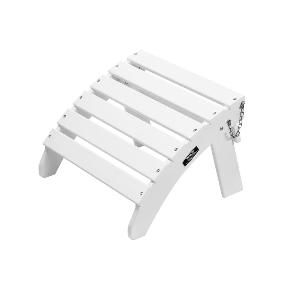 image:imageVEVOR Adirondack Ottoman 187L x 189W x 138H Inch HDPE Plastic Folding Adirondack Ottoman WeatherResistant Foot Rest for Adirondack Chair Widely Used for Outside Porch Pool Lawn Backyard BlueWhite
