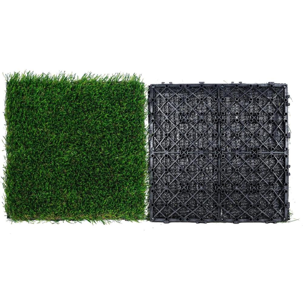 image:imageVEVOR Artifical Grass Turf 5 x 10 ft Thick Grass Rug Indoor Outdoor 138 Realistic Synthetic Grass Mat with Drainage Holes Perfect for Patio Garden Lawn Home Backyard Dog Mats18 Pack  12x12