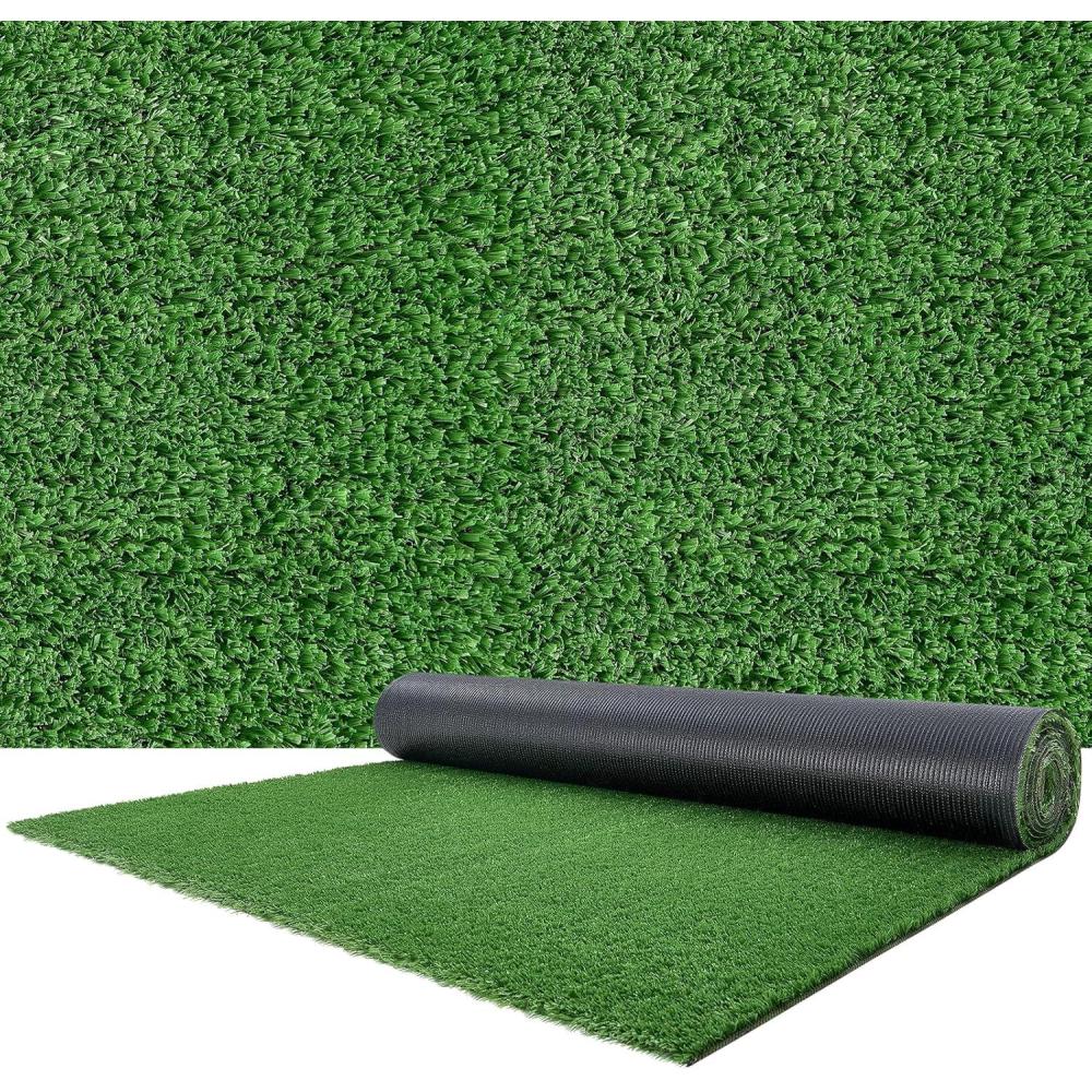 image:imageVEVOR Artificial Grass 10 x 3 ft Fake Grass Turf Rug 06 in Pile Height Realistic Synthetic Lawn Carpet Roll Mat Easy Clean Drainage Holes for Patio Garden Balcony Outdoor Indoor Decor Green