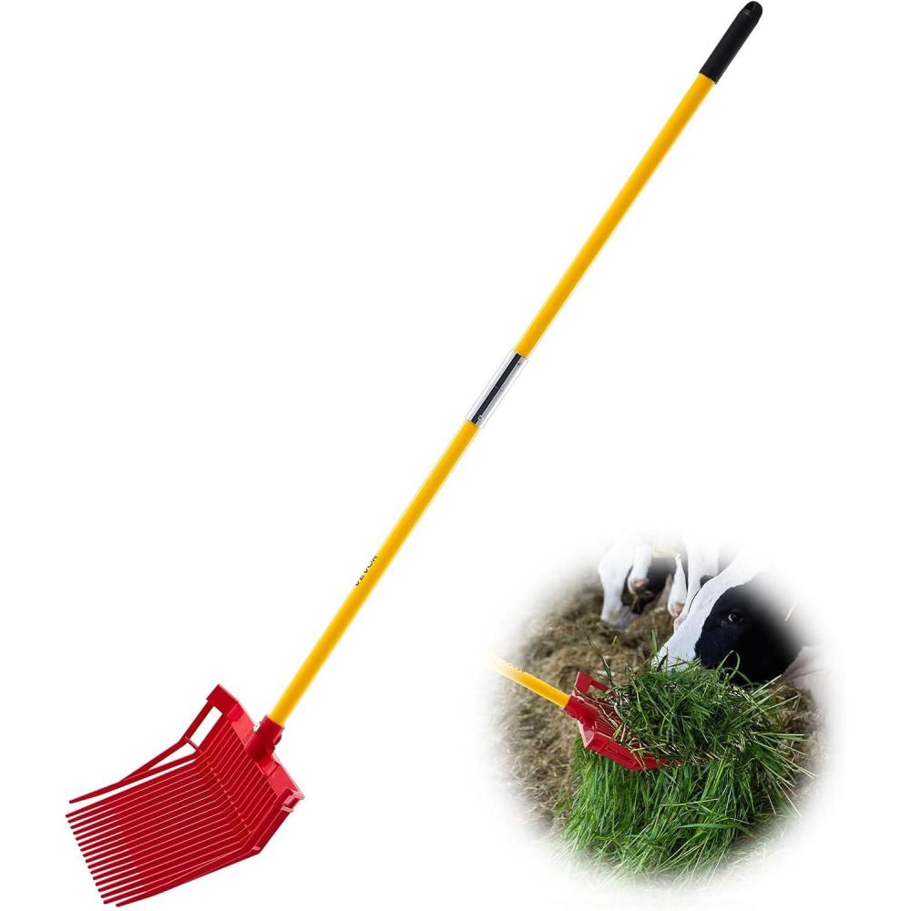 image:imageVEVOR Broad Fork 5Tine Pitchfork with Dual Fiberglass Handles Heavy Duty Garden Fork Ergonomic UShaped Design Broadfork Hand Tiller Gardening Tool for Composting Transplanting Aeration18Tine