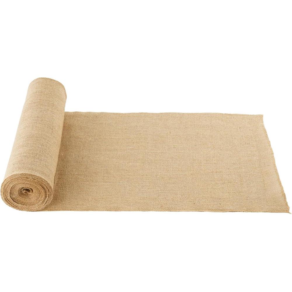 image:imageVEVOR Burlap Fabric Roll 40 x 150 ft amp 45 x 45 High Density Wide Natural Burlap Fabric Rolls Jute Fabric Burlap Tree Wrap Roll for Decor Crafts Wedding Gardening Plant amp Tree Winter Covering14 inch x 30 ft