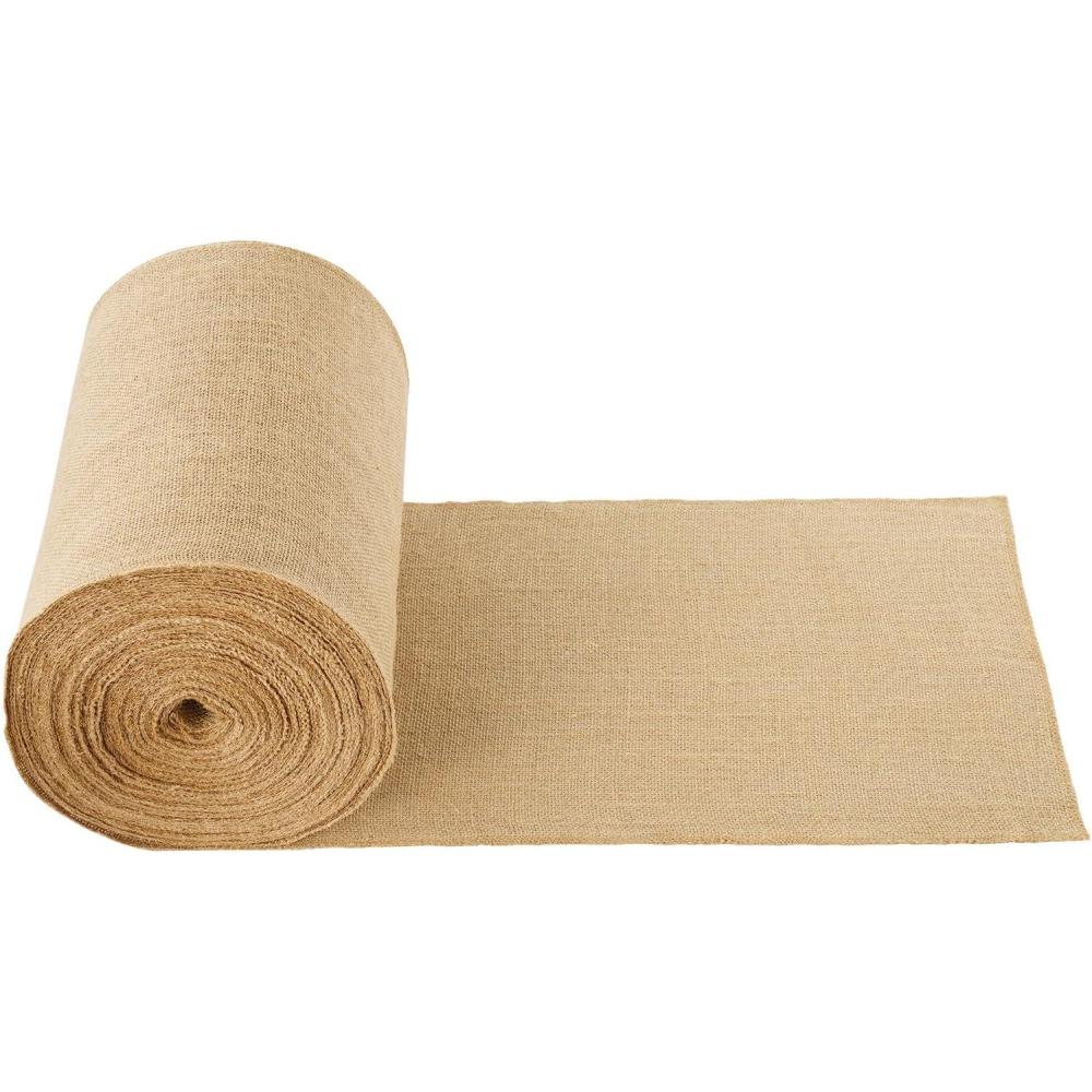 image:imageVEVOR Burlap Fabric Roll 40 x 150 ft amp 45 x 45 High Density Wide Natural Burlap Fabric Rolls Jute Fabric Burlap Tree Wrap Roll for Decor Crafts Wedding Gardening Plant amp Tree Winter Covering14 inch x 150 ft