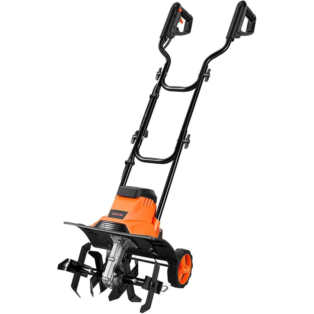 image:imageVEVOR Corded Electric Tiller 18 Inch Tilling Width Garden Rototiller 135Amp Motor HeavyDuty Tilling Machine Cultivator with Steel Tines and Foldable Handle for Lawn Yard and Gardening Care10 Amp14 Inch