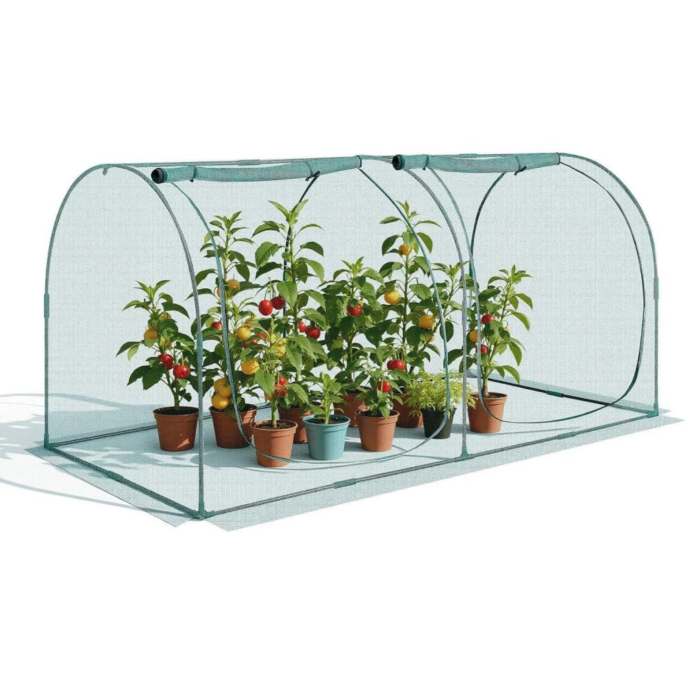 image:imageVEVOR Crop Cage 95 x 636 x 636 ft Plant Protection Tent with Zippered Door WindResistant Tall Crop Cage Easy to Install Outdoor Raised Bed Cover Tomato Plant Netting for Garden Patio Lawn81 x 39 x 39FtArch