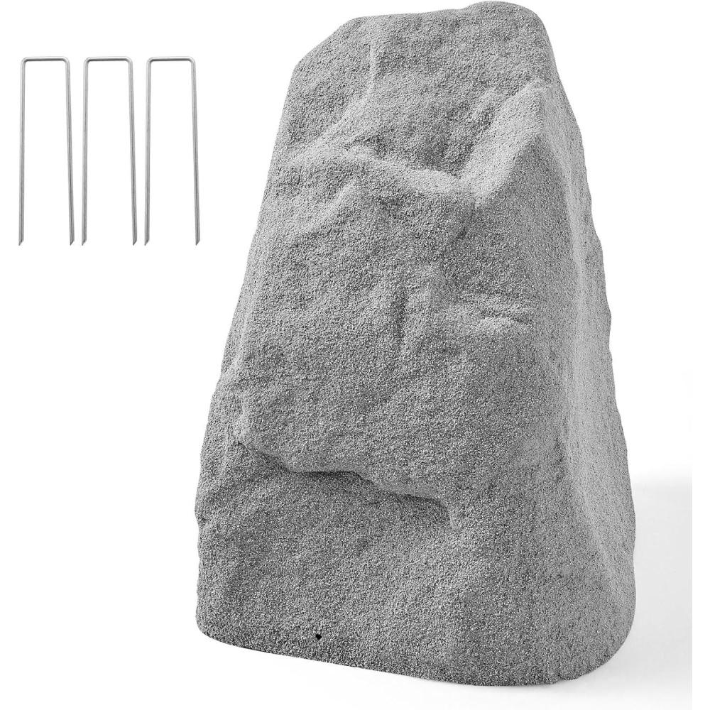 image:imageVEVOR Faux Rock Cover Outdoor Fake Rock Well Pump Cover Realistic Natural Texture Lightweight amp WeatherResistant Polyresin Artificial Boulder for Landscaping Garden Yard Dcor Brown Small SizeIrregular coneMedium sizedark grey