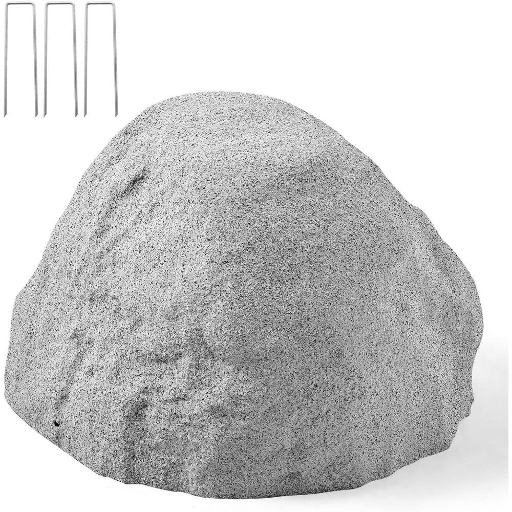 image:imageVEVOR Faux Rock Cover Outdoor Fake Rock Well Pump Cover Realistic Natural Texture Lightweight amp WeatherResistant Polyresin Artificial Boulder for Landscaping Garden Yard Dcor Brown Small SizeIrregular conesmall sizelight grey