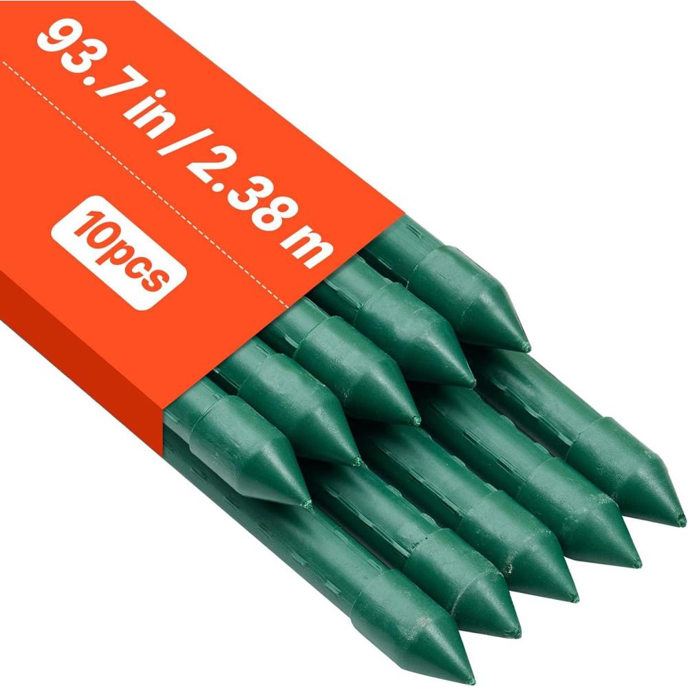 image:imageVEVOR Garden Stakes 25 Pack 8268 inch Plastic Coated Metal Tomato Stakes Garden Sticks for Plants Support with Pointed End and NonSlip Bumps for Growing Climbing Plants Outdoor Vegetables24m20mm