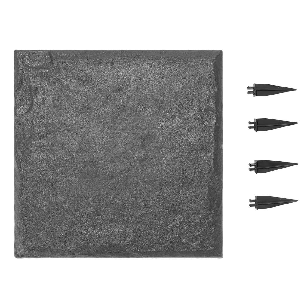 image:imageVEVOR Garden Stepping Stones 4Pcs 155 x 155 in Decorative Stepping Stones with Stakes WeatherResistant Plastic Pathway Pavers Smooth Surface Outdoor Walkway for Lawn Patio Landscape GreyGray