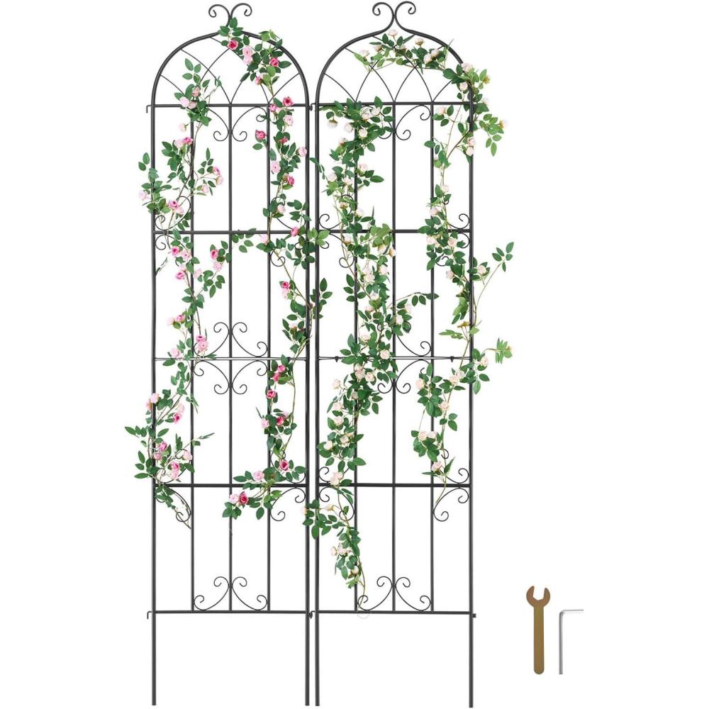 image:imageVEVOR Garden Trellis for Climbing Plants 71 x 20 in 6 Packs Rustproof Metal Garden Flower Trellis Outdoor Climbing Rose Clematis Cucumbers Trellis Decorative for Courtyards Lawns87H x 20W